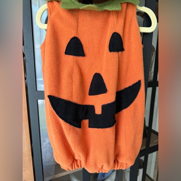 Pottery Barn Kids pumpkin halloween costume 2 piece set hat jack-o-lantern baby - Picture 5 of 9